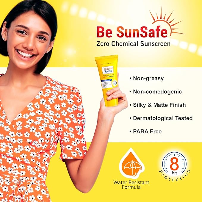 Solasafe Sportz Physical Sunscreen Gel SPF 50+ – Powerful Protection Against Infrared & Blue Light