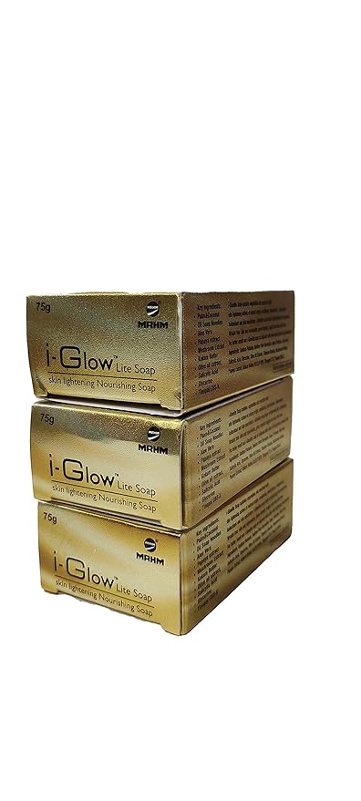 i-Glow Lite Skin Lightening & Nourishing Soap(Pack Of - 3) | With Papaya, Aloe Vera & Mushroom Extract | For Smooth, Even-Toned Skin – 75g