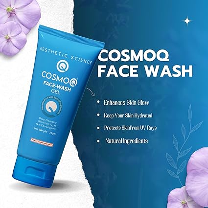 cosmoq face-wash gel – revitalizing gentle cleanser with natural actives (100ml)