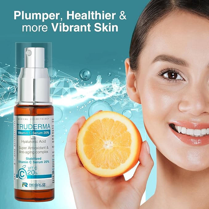 Truderma Vitamin C Serum 20% | With Hyaluronic Acid | Brightening & Anti-Aging Serum | Dermatologically Tested | 30ml