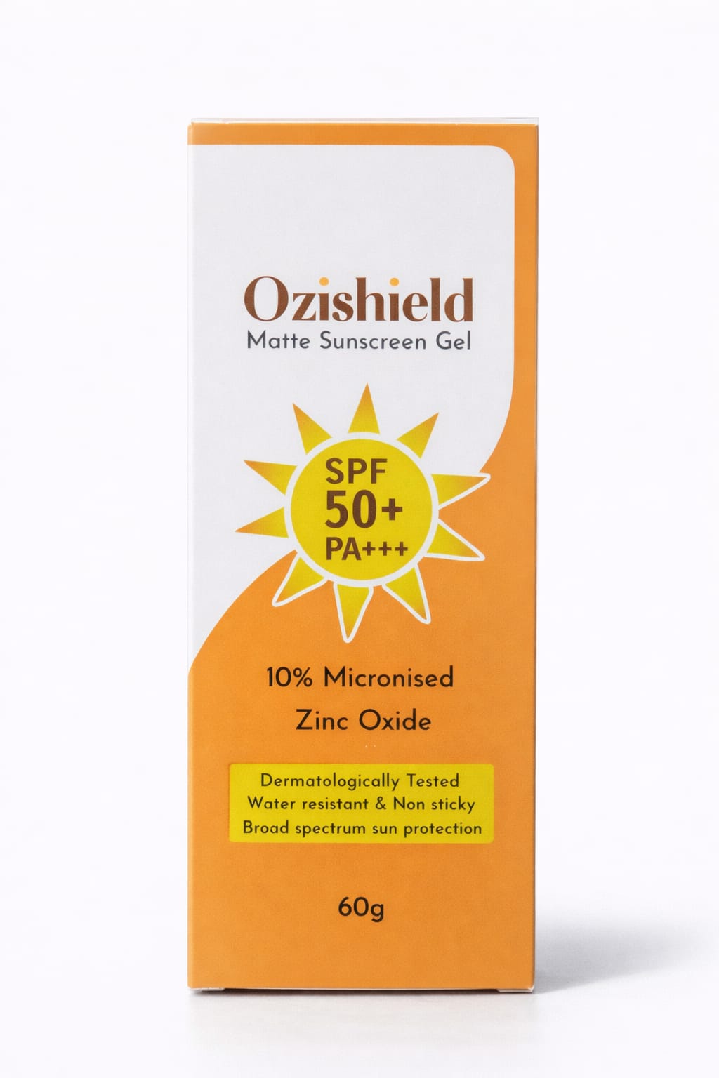 ozishield matte sunscreen gel – spf 50+ pa+++ | with 10% micronised zinc oxide – 60g