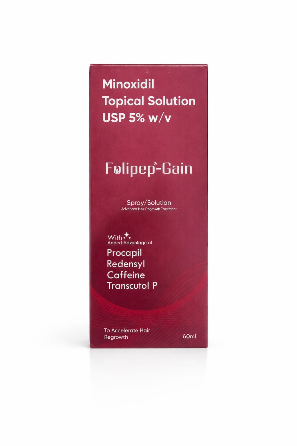 folipep-gain minoxidil topical solution usp 5% (60ml) – advanced hair regrowth formula with procapil & redensyl