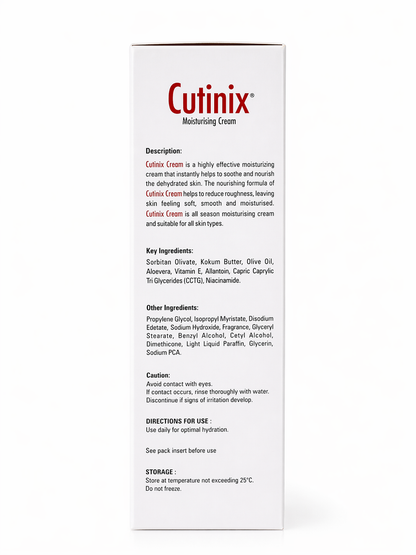 Cutinix Moisturising Cream 100g | Intensive Hydration Cream | Non-Greasy, Non-Comedogenic | Paraben-Free Daily Moisturizer