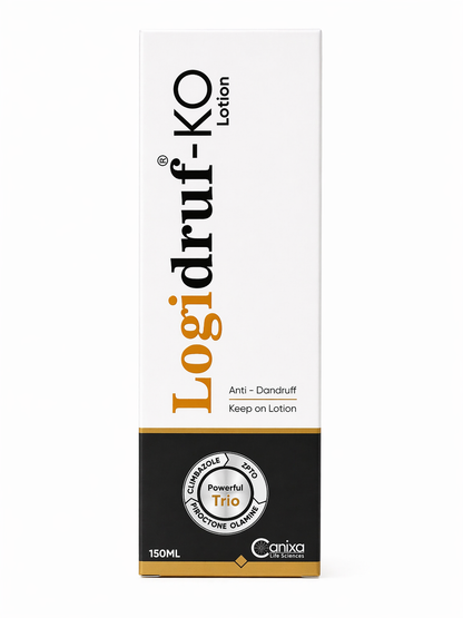 Logidruf-KO Anti-Dandruff Lotion | Climbazole + ZPTO + Piroctone Olamine | Leave-In Scalp Treatment | 150ml