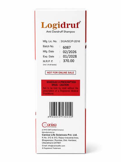 Logidruf Anti-Dandruff Shampoo | With Piroctone Olamine & Ketoconazole | 100ml