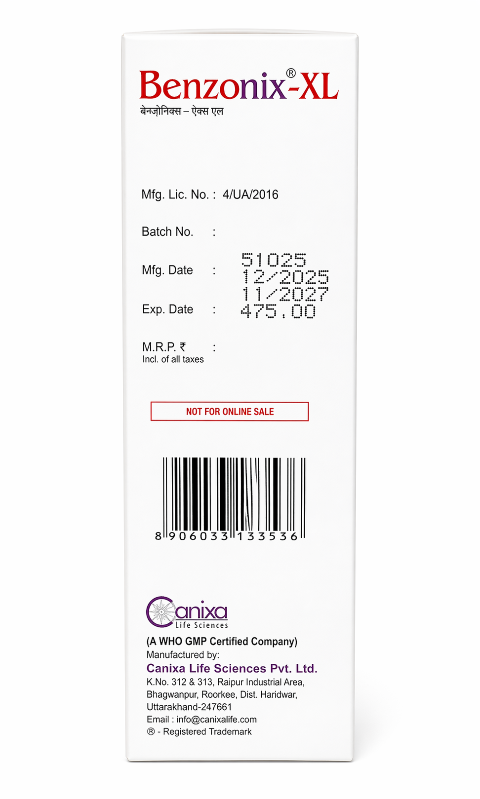 benzonix-xl | 5% benzoyl peroxide gel wash | topical acne treatment – 100g