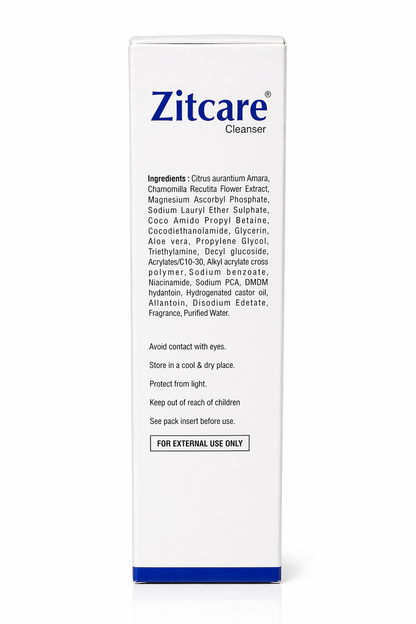 Zitcare Cleanser – Gentle Exfoliating Daily Face Wash | Non-Comedogenic | 100g