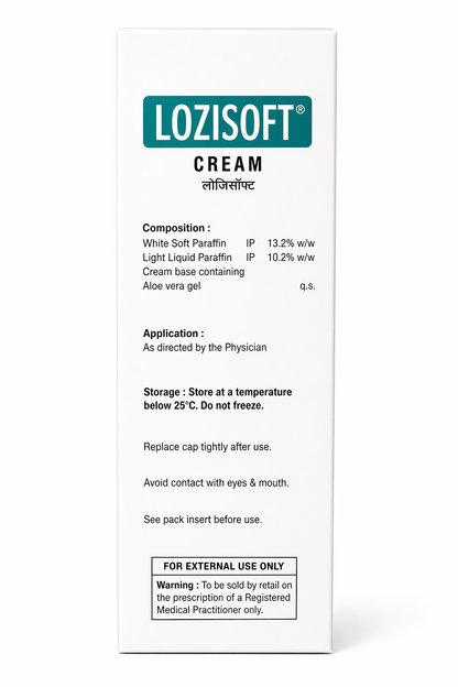 Lozisoft Cream – White Soft Paraffin & Light Liquid Paraffin with Aloe Vera | 100g