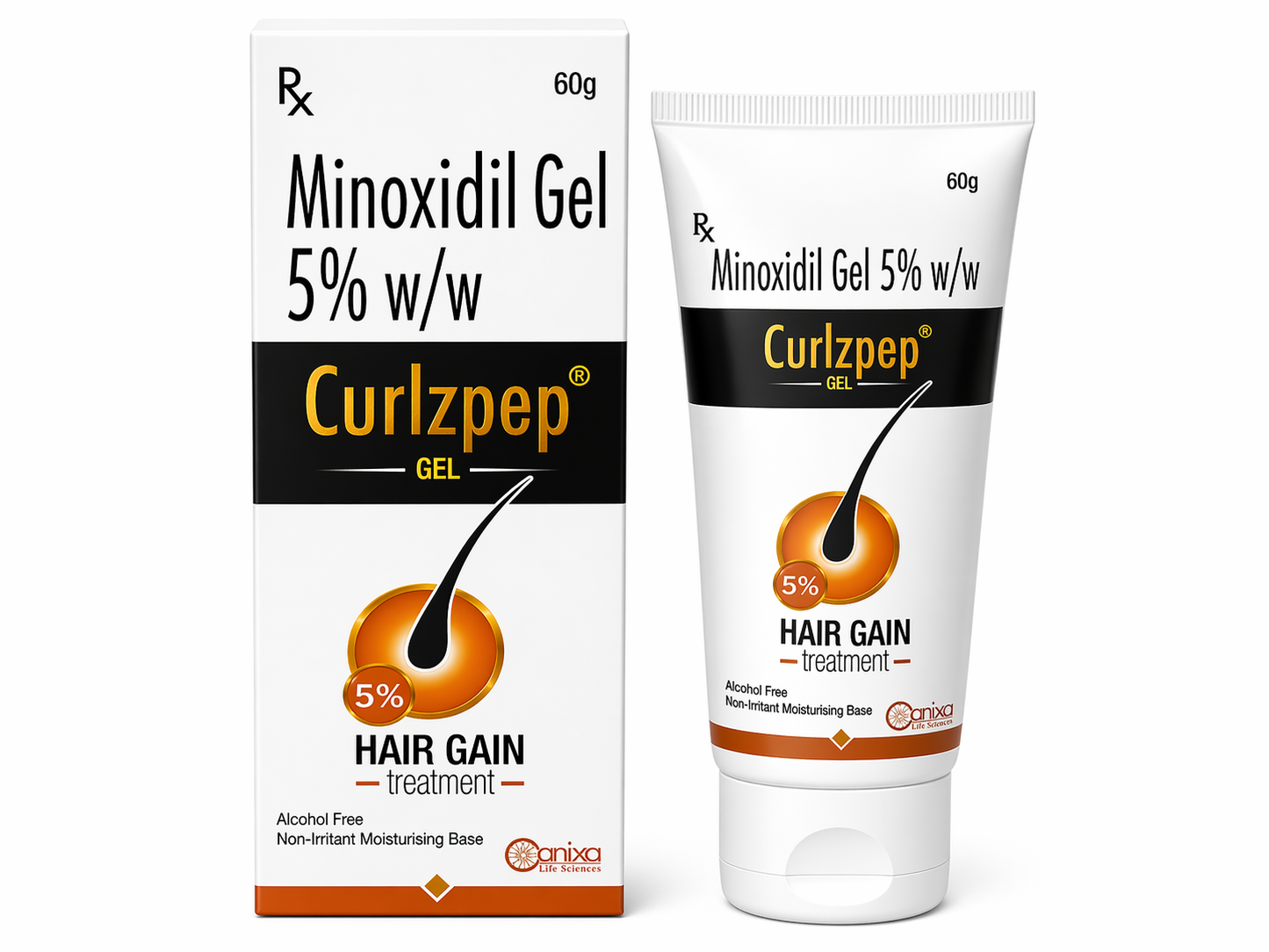 curlzpep gel – 5% minoxidil | alcohol-free hair growth treatment | 60g
