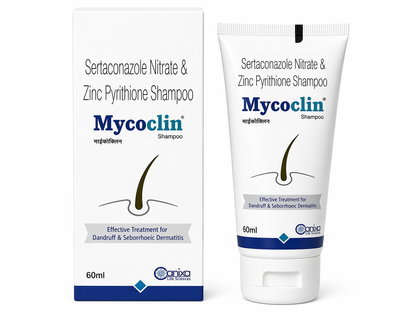 Mycoclin Anti-Dandruff Shampoo (Sertaconazole Nitrate & Zinc Pyrithione) – Dandruff & Seborrhoeic Dermatitis Treatment | 60ml