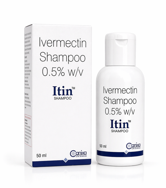 Itin Ivermectin Shampoo (Pack Of : 2) 0.5% w/v – Anti-Lice & Scalp Parasite Treatment | 50ml
