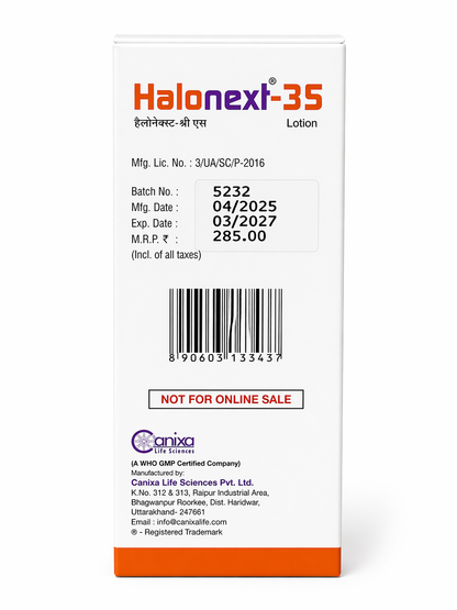 Halonext-35 Lotion (Halobetasol Propionate & Salicylic Acid) – Skin Inflammation & Psoriasis Relief | 30ml