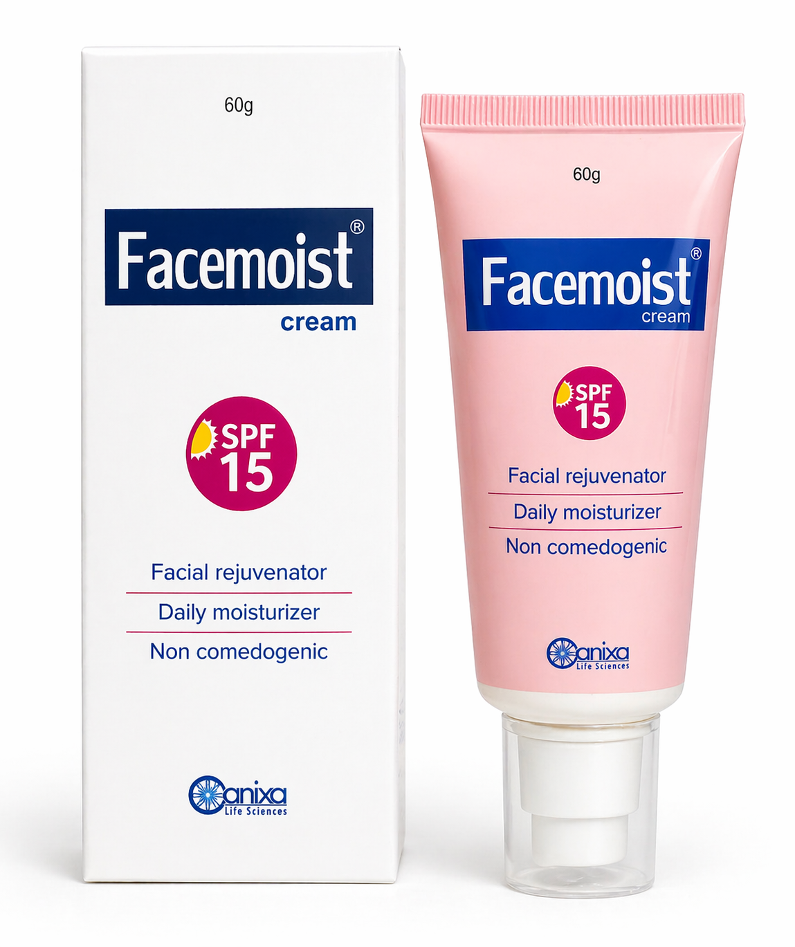 facemoist cream spf 15 – daily moisturizer with sun protection | non-comedogenic face cream | 60g