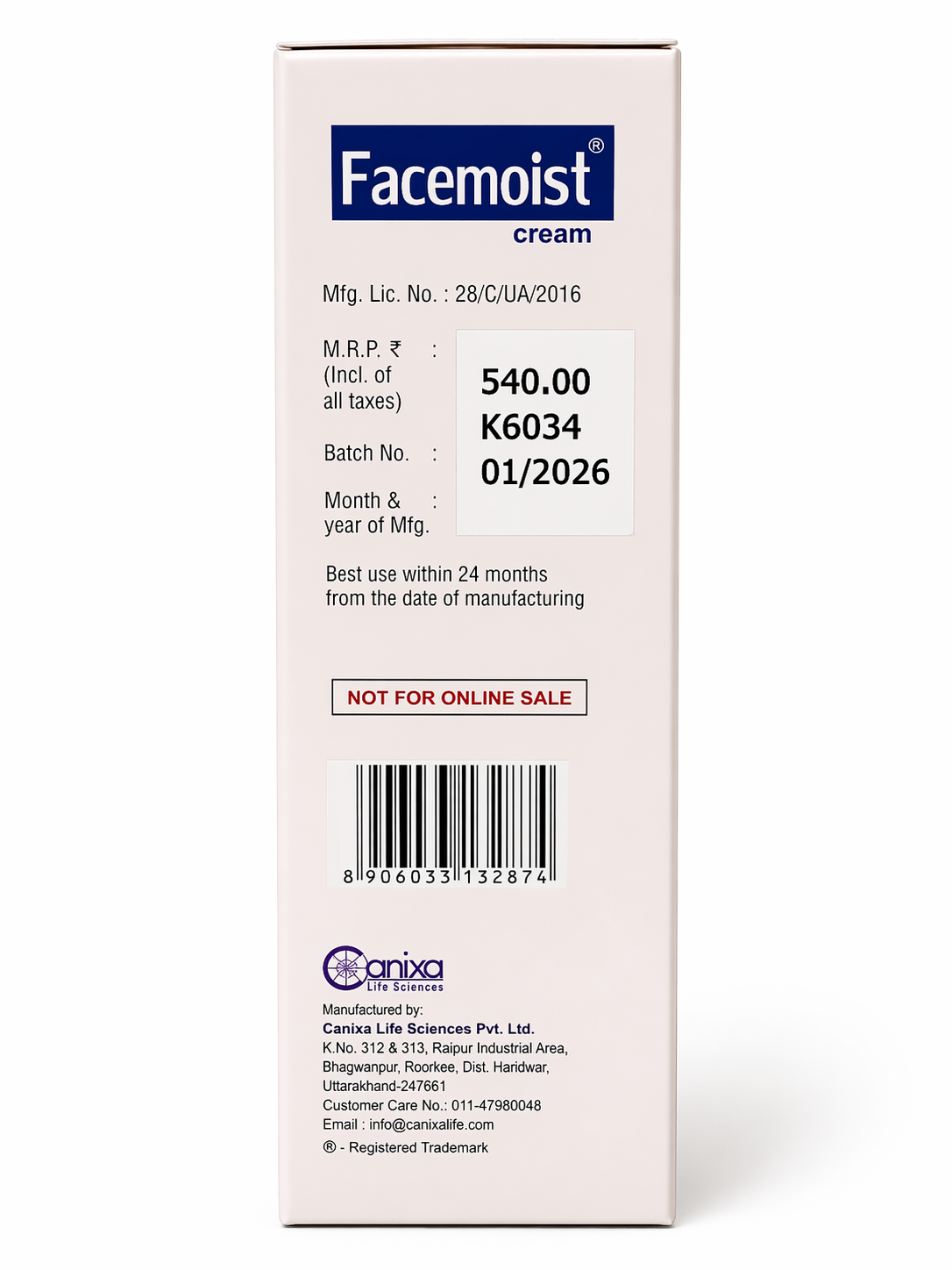 facemoist cream spf 15 – daily moisturizer with sun protection | non-comedogenic face cream | 60g