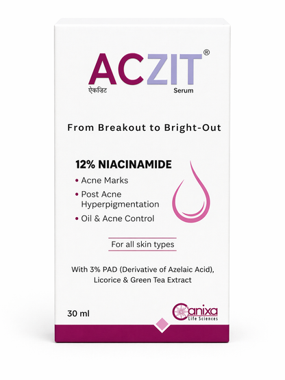 ACZIT Niacinamide Serum 12% – Acne Marks, Oil Control & Skin Brightening | With PAD, Licorice & Green Tea | 30ml