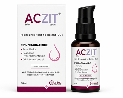 ACZIT Niacinamide Serum 12% – Acne Marks, Oil Control & Skin Brightening | With PAD, Licorice & Green Tea | 30ml
