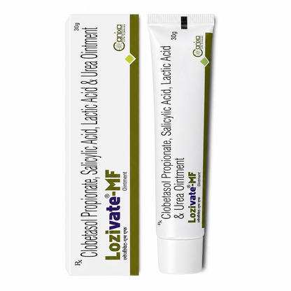 Lozivate-MF Ointment 30g – Clobetasol Propionate, Salicylic Acid, Lactic Acid & Urea | Psoriasis & Skin Treatment