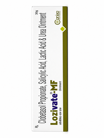 Lozivate-MF Ointment 30g – Clobetasol Propionate, Salicylic Acid, Lactic Acid & Urea | Psoriasis & Skin Treatment