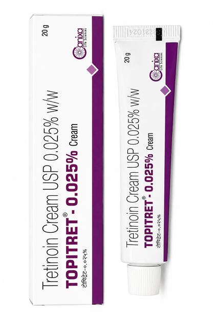 Topitret 0.025% Cream 20g x 2– Tretinoin Cream USP | Acne Treatment, Anti-Aging & Skin Renewal