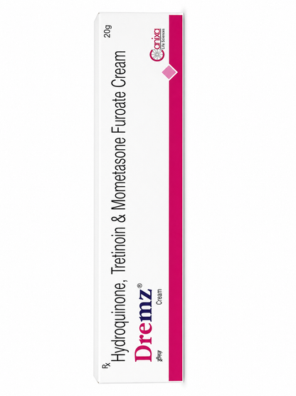 Dremz Cream | Hydroquinone, Tretinoin & Mometasone Furoate | Prescription Skin Lightening Cream | 20g