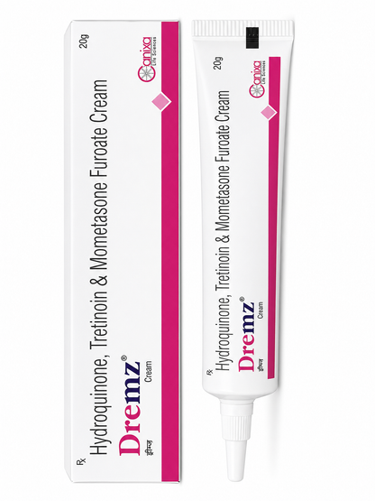 Dremz Cream | Hydroquinone, Tretinoin & Mometasone Furoate | Prescription Skin Lightening Cream | 20g