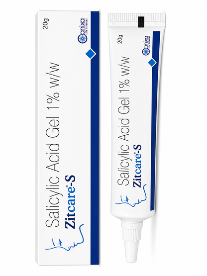 Zitcare-S Gel 20g – Salicylic Acid 1% w/w | Acne Treatment, Blackhead Removal & Oil Control