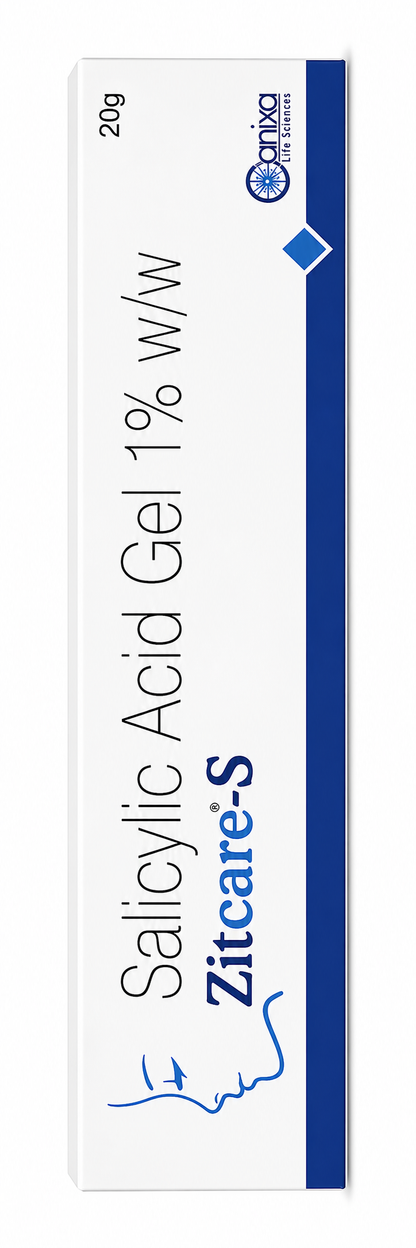Zitcare-S Gel 20g – Salicylic Acid 1% w/w | Acne Treatment, Blackhead Removal & Oil Control