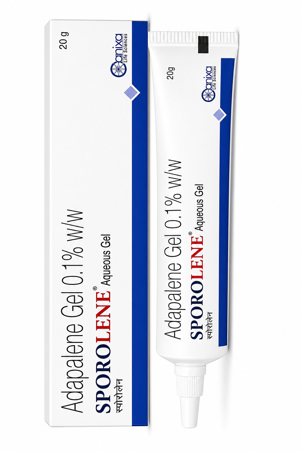 sporolene adapalene gel 0.1% w/w 20g – acne treatment, pimple control & skin renewal gel