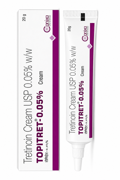 Topitret 0.025% Cream 20g x 2– Tretinoin Cream USP | Acne Treatment, Anti-Aging & Skin Renewal