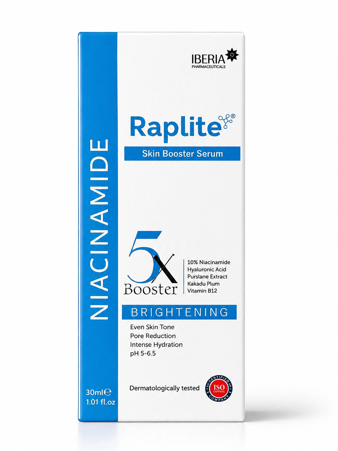 raplite niacinamide 5x skin booster serum | 10% niacinamide, hyaluronic acid & vitamin b12 for brightening & hydration (30ml)