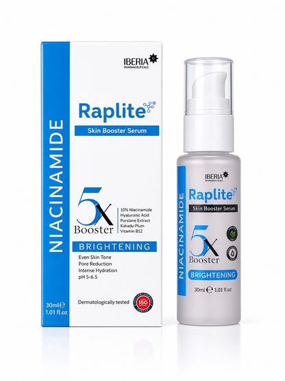 Raplite Niacinamide 5X Skin Booster Serum | 10% Niacinamide, Hyaluronic Acid & Vitamin B12 for Brightening & Hydration (30ml)
