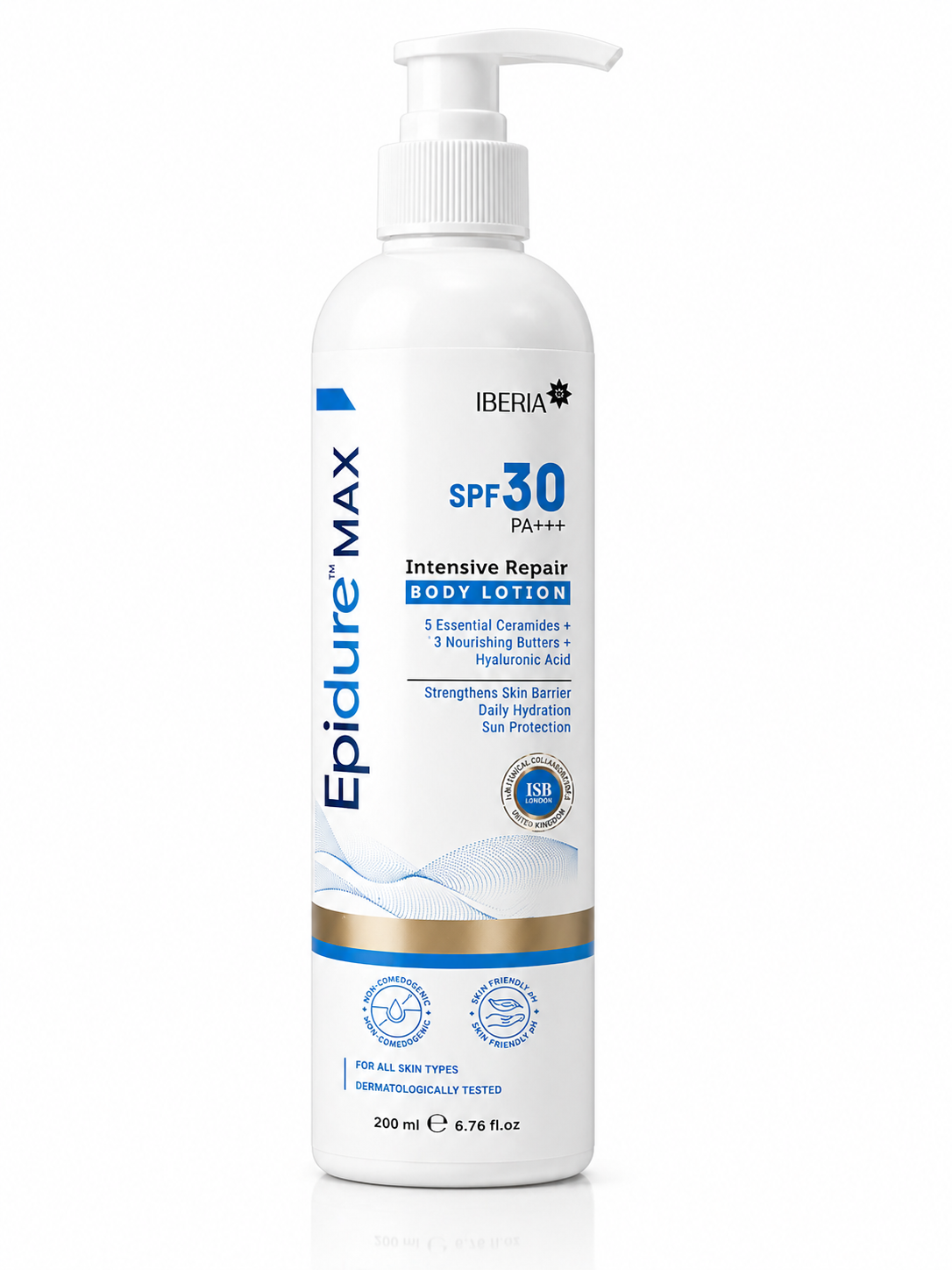 epidure max spf 30 pa+++ intensive repair body lotion | ceramides, hyaluronic acid & deep hydration (200ml)