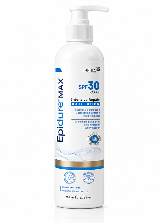 Epidure Max SPF 30 PA+++ Intensive Repair Body Lotion | Ceramides, Hyaluronic Acid & Deep Hydration (200ml)