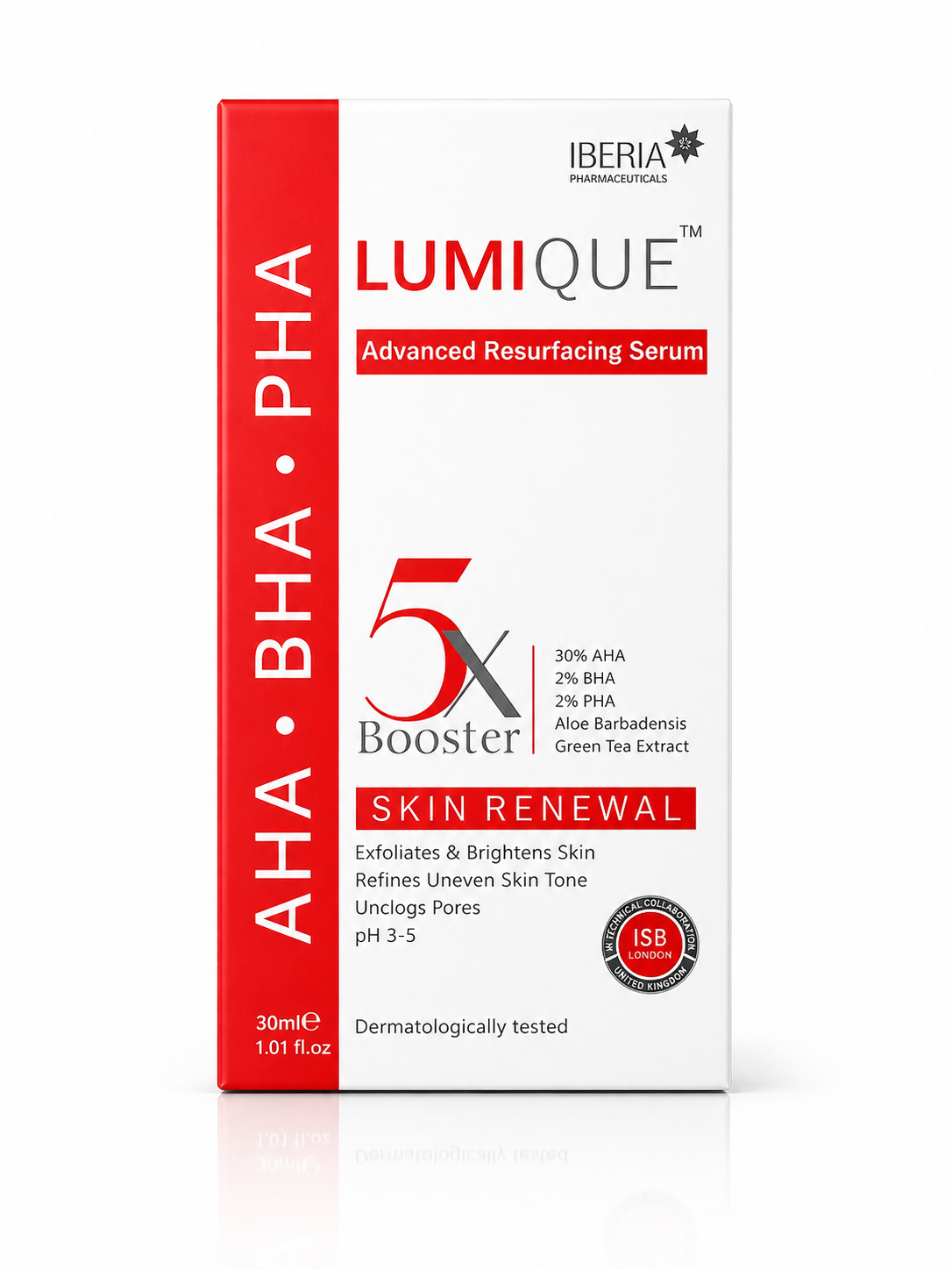 lumique™ advanced resurfacing serum with 30% aha, 2% bha, 2% pha – exfoliating booster for skin renewal – 30ml