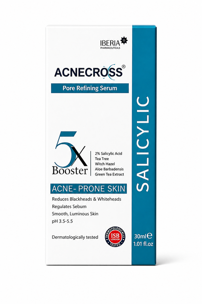 Acnecross Pore Refining Serum | 2% Salicylic Acid with Tea Tree & Witch Hazel for Acne-Prone Skin (30ml)