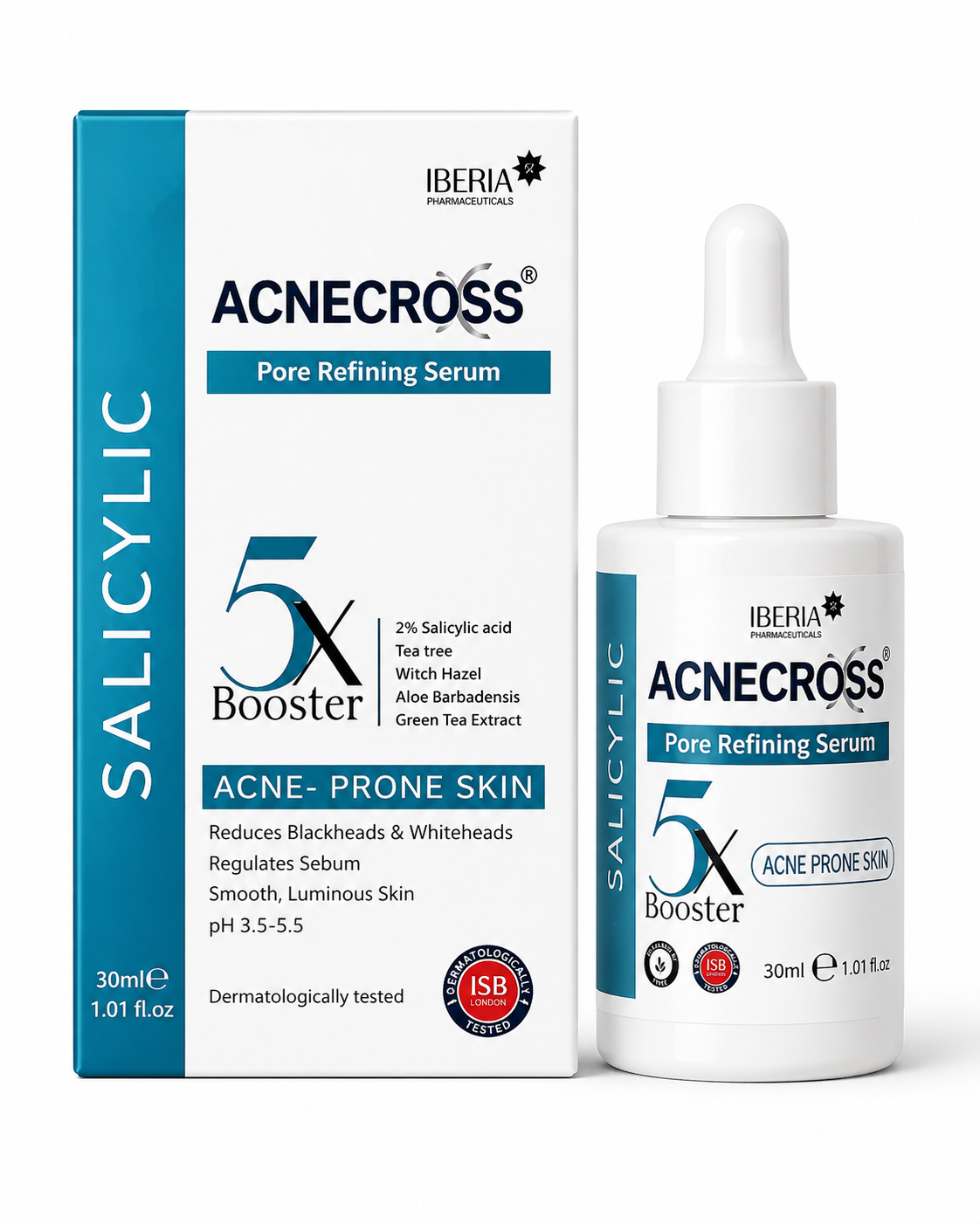 acnecross pore refining serum | 2% salicylic acid with tea tree & witch hazel for acne-prone skin (30ml)