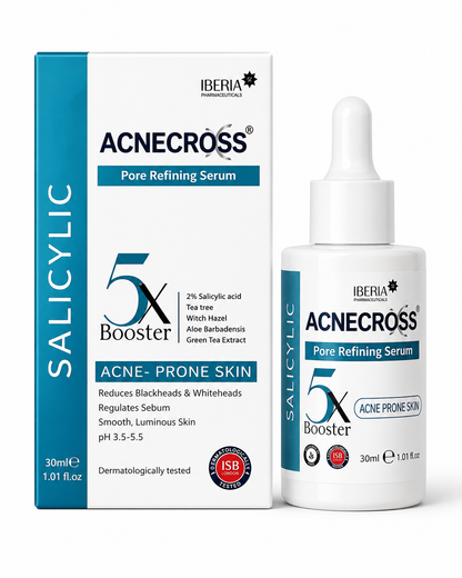 Acnecross Pore Refining Serum | 2% Salicylic Acid with Tea Tree & Witch Hazel for Acne-Prone Skin (30ml)