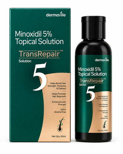 Minoxidil 5% Topical Solution TransRepair | Hair Regrowth Treatment with Procapil | Alcohol-Free Formula | 60ml