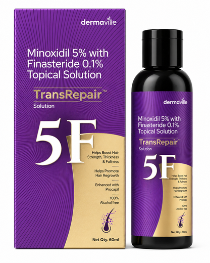 Minoxidil 5F% + Finasteride 0.1% Topical Solution TransRepair | Advanced Hair Regrowth Treatment with Procapil | Alcohol-Free | 60ml