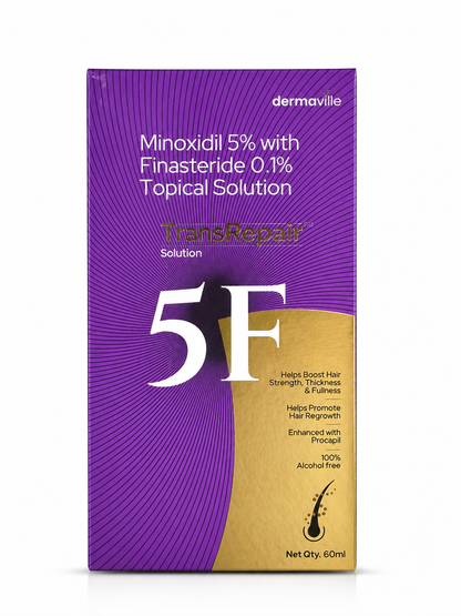 Minoxidil 5F% + Finasteride 0.1% Topical Solution TransRepair | Advanced Hair Regrowth Treatment with Procapil | Alcohol-Free | 60ml