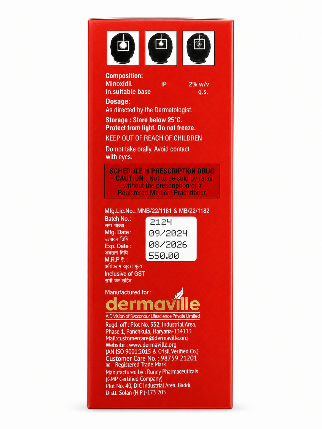 tansrepair minoxidil 2% solution with procapil – alcohol-free hair regrowth treatment