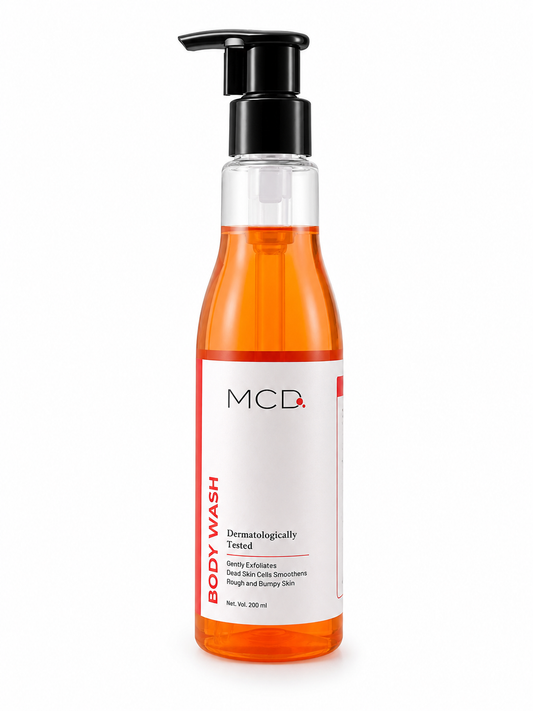 MCD Exfoliating Body Wash with Apricot Seed Powder, Walnut Shell Powder & Vitamin E | Deep Cleansing & Smooth Skin Formula | 200 ml