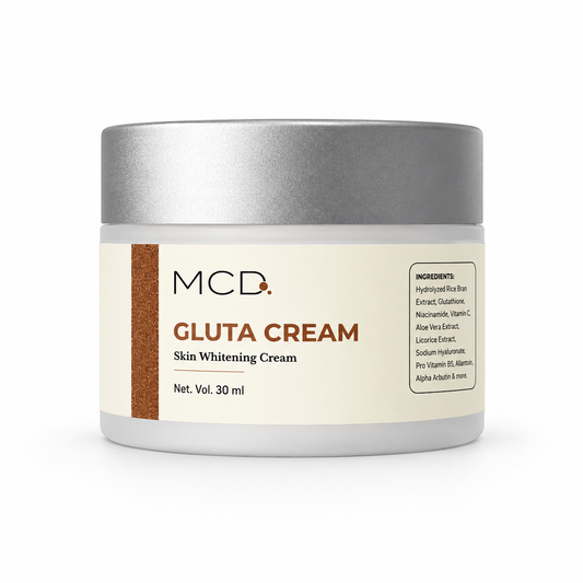 MCD Gluta Cream with Glutathione, Niacinamide & Hyaluronic Acid | Brightening & Hydrating Face Cream for Even Skin Tone | 30 ml