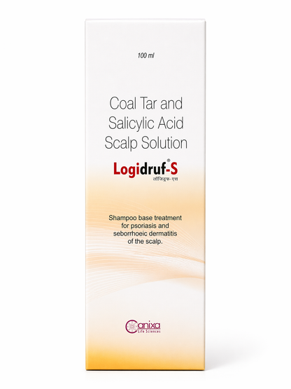 Logidruf-S Scalp Solution – Coal Tar & Salicylic Acid Lotion | For Psoriasis & Seborrhoeic Dermatitis | 100ml