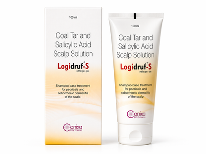 Logidruf-S Scalp Solution – Coal Tar & Salicylic Acid Lotion | For Psoriasis & Seborrhoeic Dermatitis | 100ml