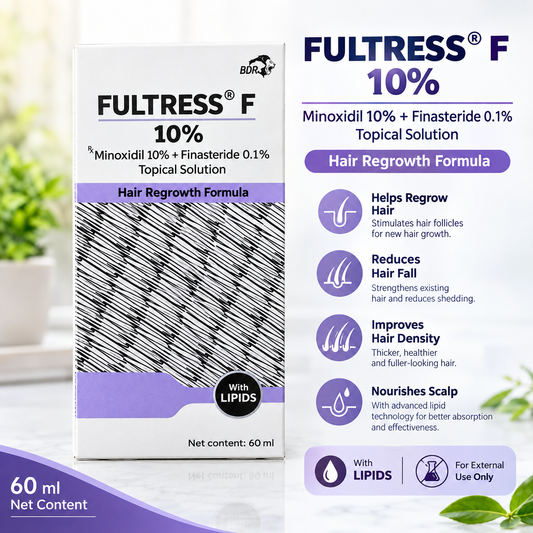Fultress-F Topical Solution – Minoxidil 10% + Finasteride 0.1%
