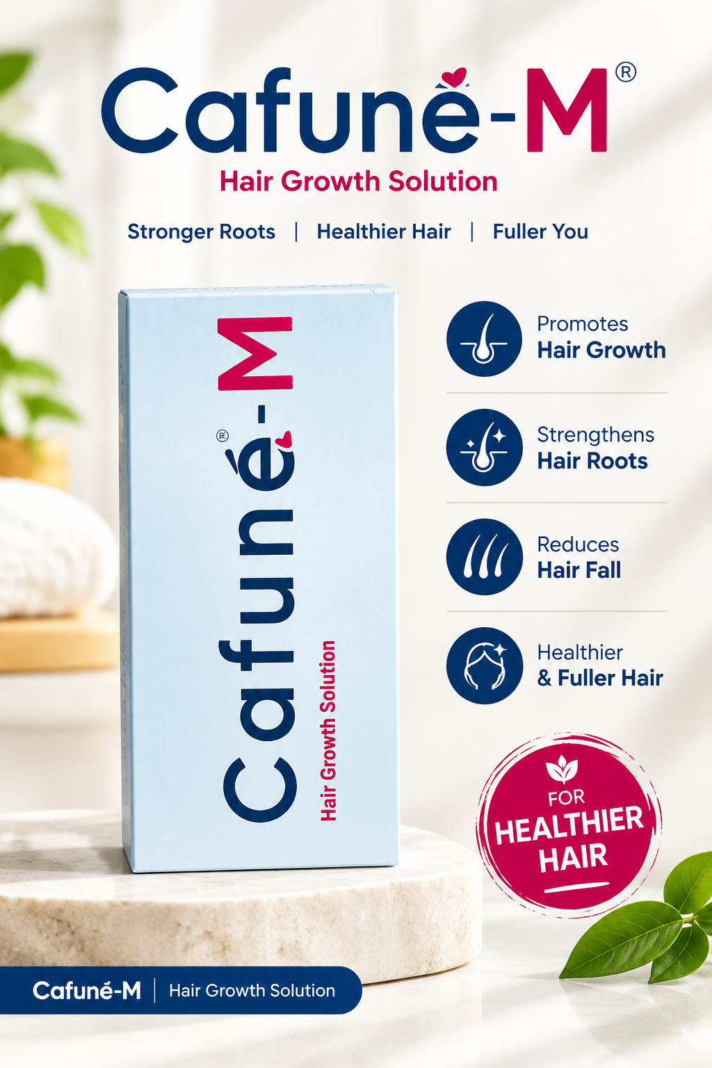 cafuné-m minoxidil topical solution usp 5% | hair growth treatment for hair fall & thinning | 60ml