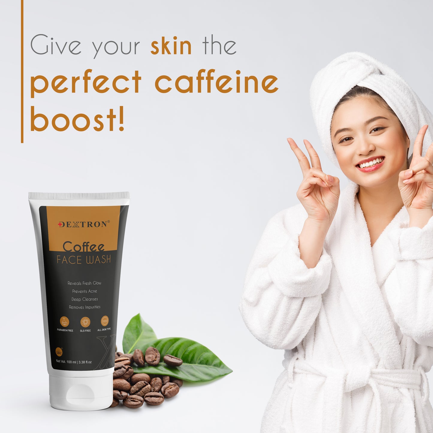 coffee face wash – refreshing cleanser for glowing, clear skin | 100 ml