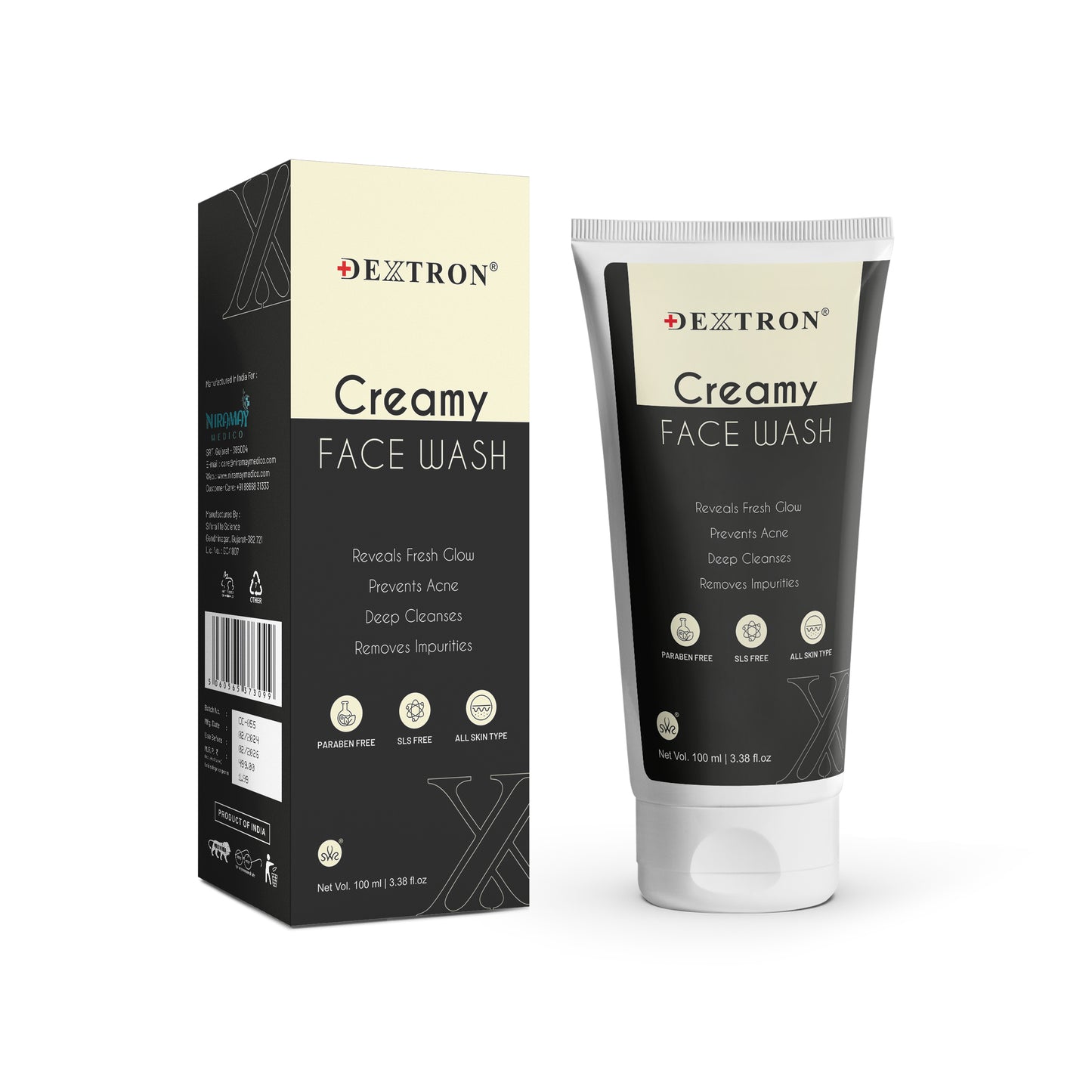 dextron creamy coffee face wash – deep cleanse with fresh glow | 100 ml