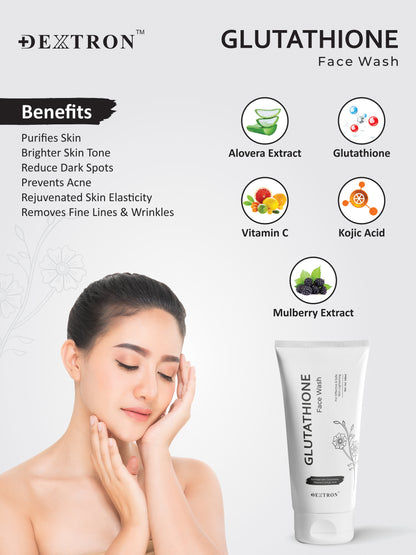 Glutathione Face Wash – Enriched with Glutathione, Kojic Acid, Vitamin C, Aloe Vera & Mulberry Extract – 100ml